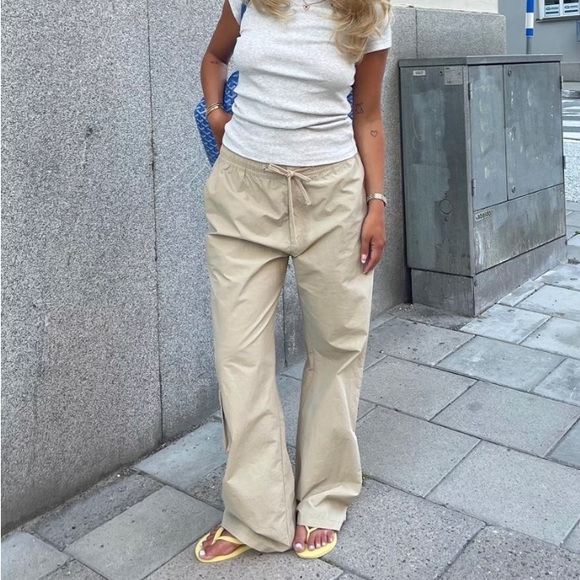 Djerf Avenue Pants - Djerf Avenue Sporty Pants Sand